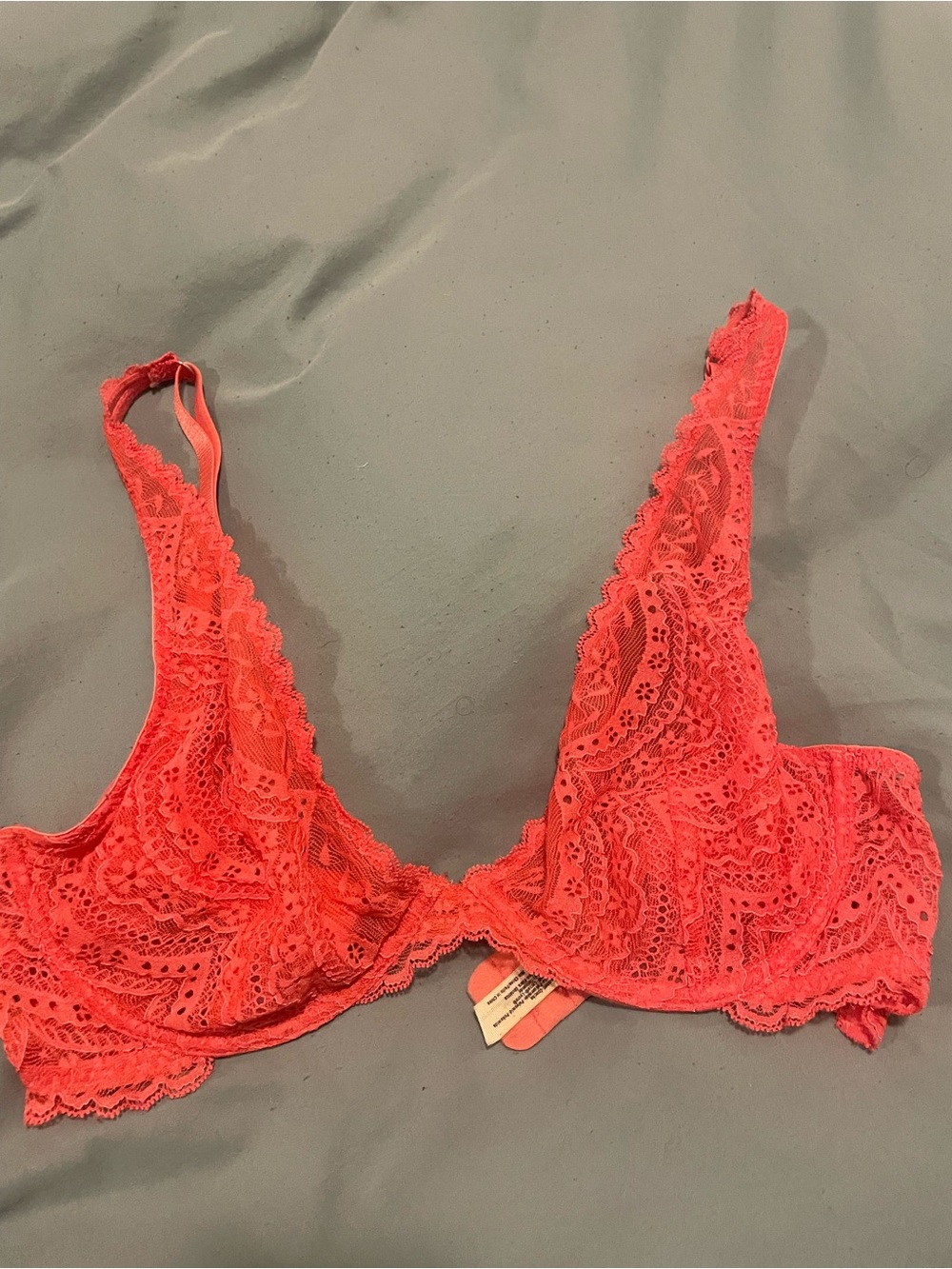 Free People Coral Lace Plunge Underwire Bra